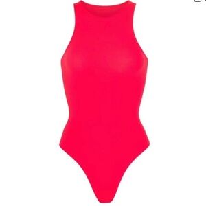 Skims Fits Everybody High Neck Bodysuit in Limited Edition Ultra Pink